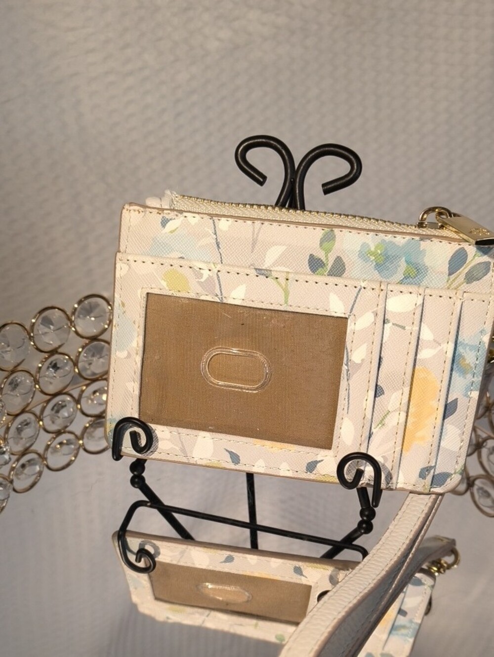 Nanette Lepore Floral Zip Wristlet Wallet - Cream Blue - Picture 4 of 7